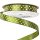 White dotted satin ribbon 12mm x 20m - Olive green