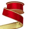 Red-Gold velvet ribbon with wired edge 38mm x 5m