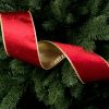 Red-Gold velvet ribbon with wired edge 38mm x 5m