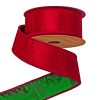 Red-Green velvet ribbon with wired edge 38mm x 5m