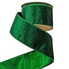 Green velvet ribbon with wired edge 63mm x 5m