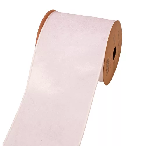 Fehér bársony szalag drótos szegéllyel 100mm x 5m