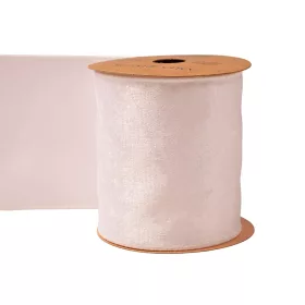 Fehér bársony szalag drótos szegéllyel 100mm x 5m