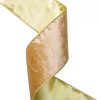 Gold velvet ribbon with wired edge 100mm x 5m