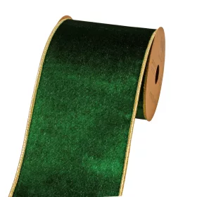 Zöld bársony szalag drótos szegéllyel 100mm x 5m