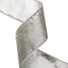 Silver velvet ribbon with wired edge 100mm x 5m