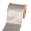 Silver velvet ribbon with wired edge 100mm x 5m