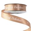 "Nyugodj Békében" inscription satin ribbon of grace 20mm x 20m - Brown