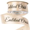 "Emléked Örök" inscribed mourning satin ribbon 30mm x 20m - Champagne