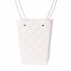 10 pcs. Embossed Flower Gift Bag 13(h) x 9.5(w) x 15.5(d) cm - White