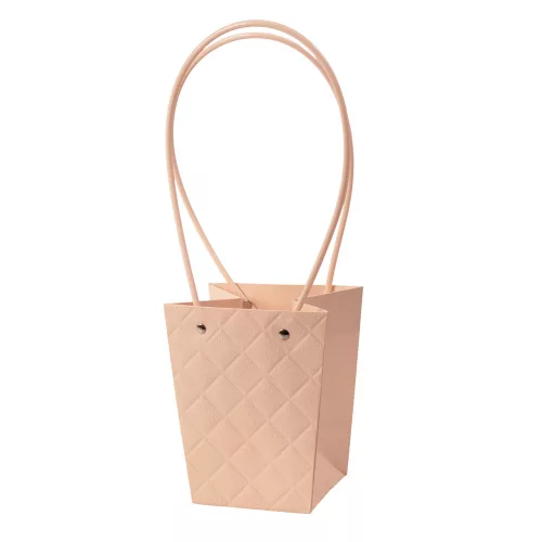 10 pcs. Embossed Flower Gift Bag 13(h) x 9.5(w) x 15.5(d) cm - Dark Powder