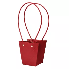   10db. dombornyomott virág-ajándék táska 12(h) x 8(sz) x 12.5(m) cm - Bordó