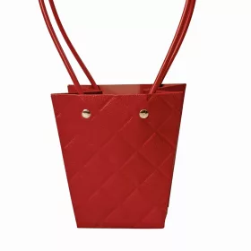   10db. dombornyomott virág-ajándék táska 12(h) x 8(sz) x 12.5(m) cm - Bordó