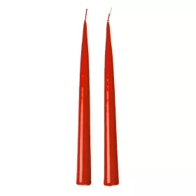 Szálas gyertya, 2db-os készlet, 25cm - Lakk piros
