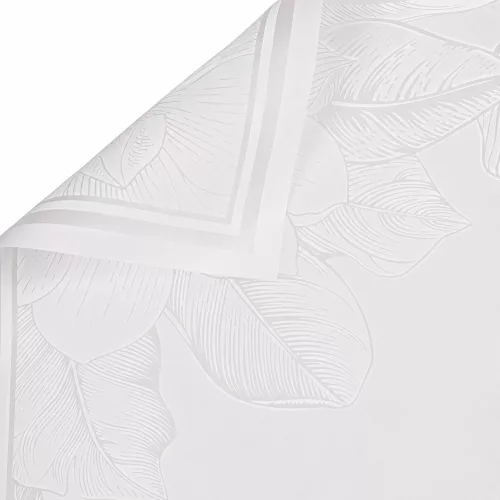 Elegant floral patterned wrapping decorative foil sheet 57cm x 57cm, 20 pcs. - White