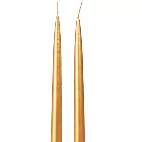 Szálas gyertya, 2db-os készlet, 25cm - Metál arany