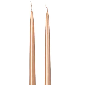 Szálas gyertya, 2db-os készlet, 25cm - Metál pezsgő