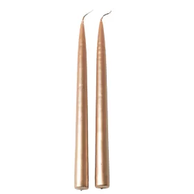 Szálas gyertya, 2db-os készlet, 25cm - Metál pezsgő
