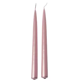 Szálas gyertya, 2db-os készlet, 25cm - Metál rosegold