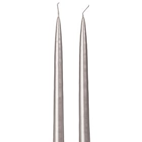 Szálas gyertya, 2db-os készlet, 25cm - Metál ezüst