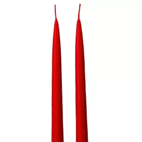 Szálas gyertya, 2db-os készlet, 25cm - Matt piros