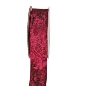 Fényes bársony szalag 25mm x 10m - Wine red