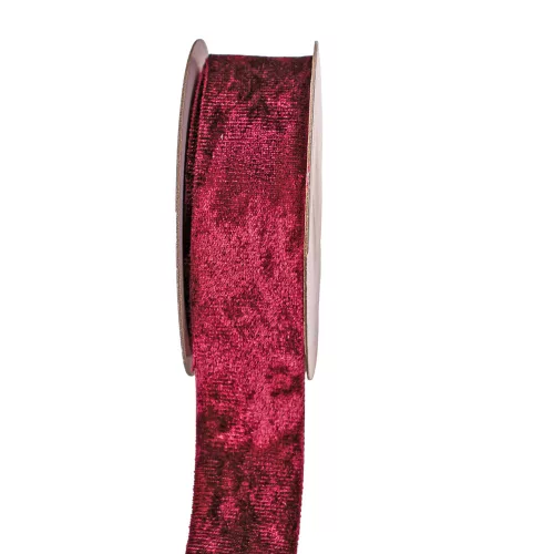 Fényes bársony szalag 25mm x 10m - Wine red