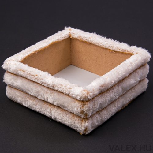 Furry wooden box base 15 x 15 x 7cm - White, beem effect 