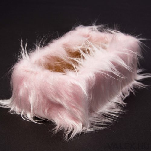 Furry wooden box base 20 x 10 x 6.5cm - Long haired Pink