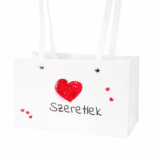 10pcs. "Szeretlek" text inscribed flower bag 22(H) x 10.5(W) x 13.5(D) cm
