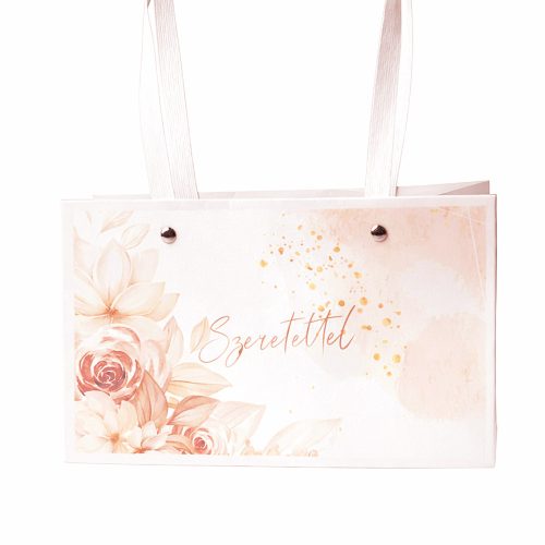 10pcs. "Szeretettel" text inscribed flower bag 22(H) x 10.5(W) x 13.5(D) cm