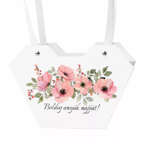 10db."Boldog anyák napját!" feliratos virág táska 23.5(h) x 12.5(sz) x 35(m) cm