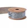 Égkék bársony szalag csillogó szélekkel, drótos szegéllyel 38mm x 5m
