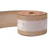 Pezsgő színű bársony szalag csillogó szélekkel, drótos szegéllyel 63mm x 5m