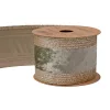 Zsályazöld bársony szalag csillogó szélekkel, drótos szegéllyel 63mm x 5m