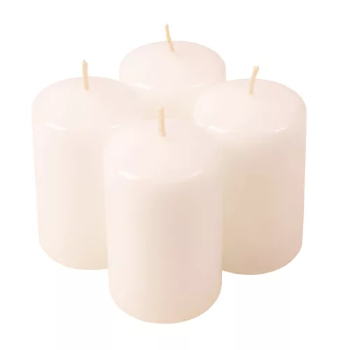 Advent pillar candle set, 7 x 4cm – Lacquered white