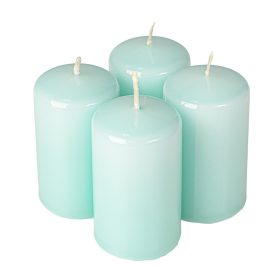   Adventi henger gyertya készlet, 7 x 4cm - Lakk világos türkizkék