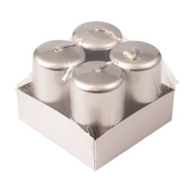 Adventi henger gyertya készlet, 7 x 4cm - Metál ezüst