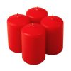 Adventi henger gyertya készlet, 7 x 4cm - Matt piros