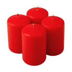 Adventi henger gyertya készlet, 7 x 4cm - Matt piros