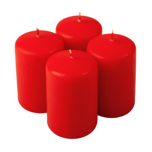 Adventi henger gyertya készlet, 7 x 4cm - Matt piros