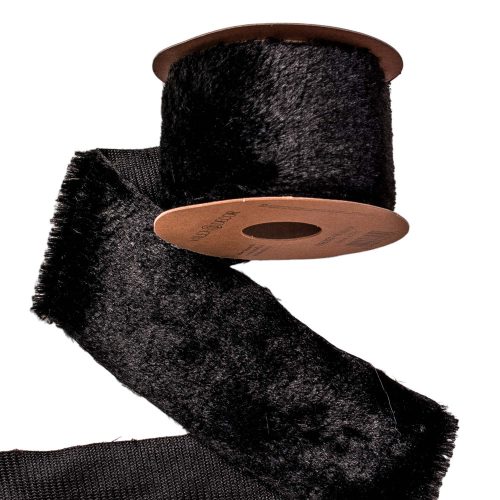 Fur ribbon 63mm x 2.7m - Fekete