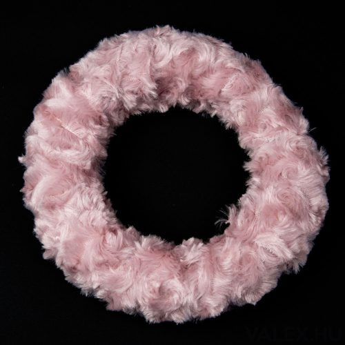 Szőrmés koszorú alap 20cm - Rövid szőrű mályvás rózsaszín