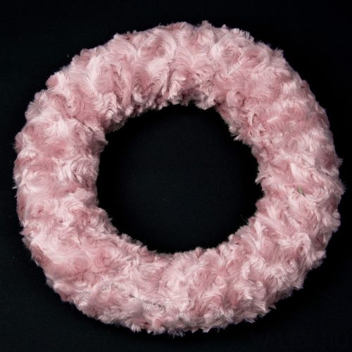 Szőrmés koszorú alap 25cm - Rövid szőrű mályvás rózsaszín