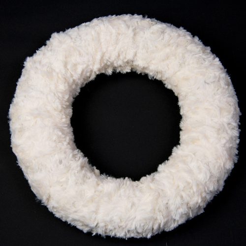 Fur wreath base 25cm - Curly white