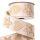 Gingerbread patterned textile ribbon with wired edge 38mm x 6.4m - Cream