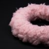 Szőrmés koszorú alap 20cm - Púder rózsaszín vattacukor