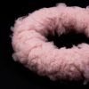 Szőrmés koszorú alap 25cm - Púder rózsaszín vattacukor