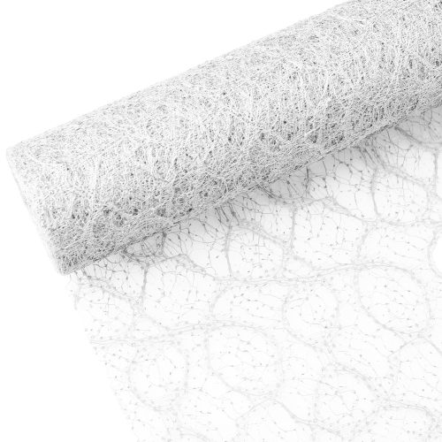 Glittering loop mesh 50cm x 4.5m - White