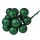 Glass Bauble Pick, Matte Dark Green, 2cm, 12pcs Bundle